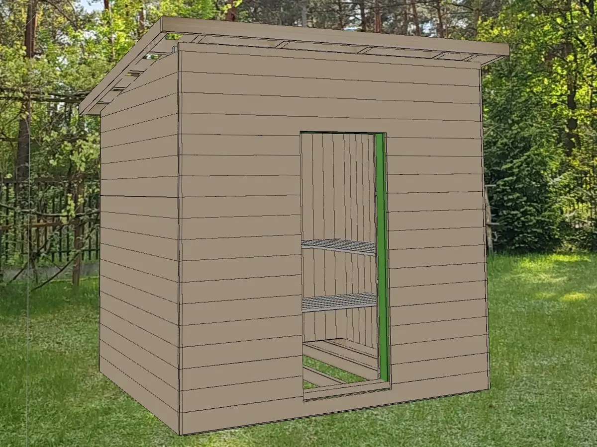 Picture of AR's outdoor sauna in the garden